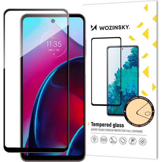 Hurtel Wozinsky Full Glue Tempered Glass Motorola Moto G Stylus 2022 9H Full Screen Tempered Glass with Black Frame - (Glass Full glue MOTO G Stylus 2022 black)