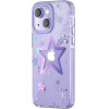 Kingxbar Heart Star Series case for iPhone 14 Plus purple star case - (Kingxbar iPhone 14 Plus Heart Star Series-Purple Star)