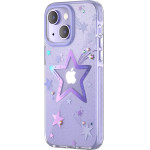 Kingxbar Heart Star Series case for iPhone 14 Plus purple star case - (Kingxbar iPhone 14 Plus Heart Star Series-Purple Star)