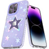 Kingxbar Heart Star Series case for iPhone 14 Plus purple star case - (Kingxbar iPhone 14 Plus Heart Star Series-Purple Star)