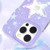 Kingxbar Heart Star Series case for iPhone 14 Plus purple star case - (Kingxbar iPhone 14 Plus Heart Star Series-Purple Star)