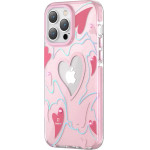 Kingxbar Heart Star Series case for iPhone 14 Pro Max pink heart case - (Kingxbar iPhone 14 Pro Max Heart Star Series-Pink Heart)