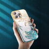 Kingxbar Luxury iPhone 14 Case with Phoenix Crystals - Gold and Blue - (Kingxbar iPhone 14 Phoenix Series-Fly)