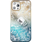 Kingxbar Luxury iPhone 14 Plus Case with Phoenix Crystals - Gold and Blue - (Kingxbar iPhone 14 Plus Phoenix Series-Reborn)