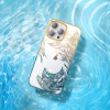 Kingxbar Luxury iPhone 14 Plus Case with Phoenix Crystals - Gold and Blue - (Kingxbar iPhone 14 Plus Phoenix Series-Reborn)