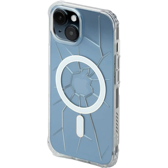 Kingxbar MagSafe PQY Crack Series silicone case for iPhone 15 - transparent - (Kingxbar PQY Crack Series iPhone 15 Case Clear)