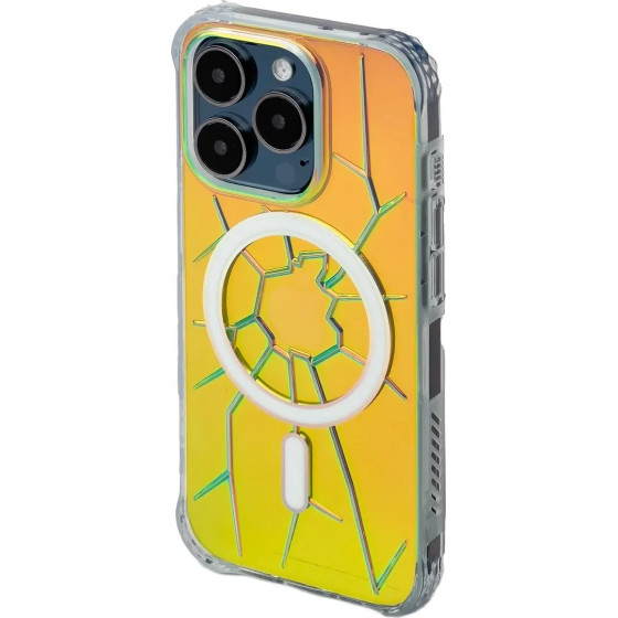 Kingxbar MagSafe PQY Crack Series silicone case for iPhone 15 Pro - holographic - (Kingxbar PQY Crack Series iPhone 15 Pro Case Holographic)
