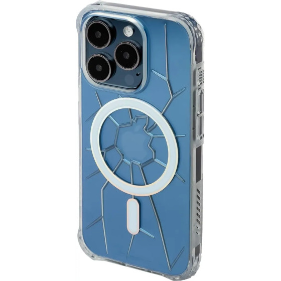 Kingxbar MagSafe PQY Crack Series Silicone Case for iPhone 15 Pro Max - Transparent - (Kingxbar PQY Crack Series iPhone 15 Pro Max Case Clear)