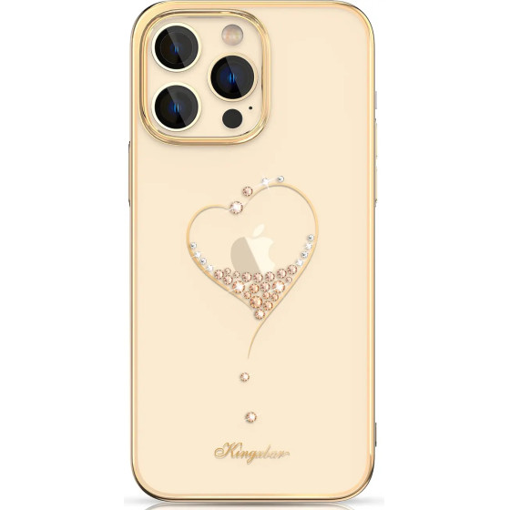Kingxbar Silicone case with Swarovski crystals Wish Series for iPhone 14 Plus - gold - (Kingxbar iPhone 14 Plus Wish Series-Gold)