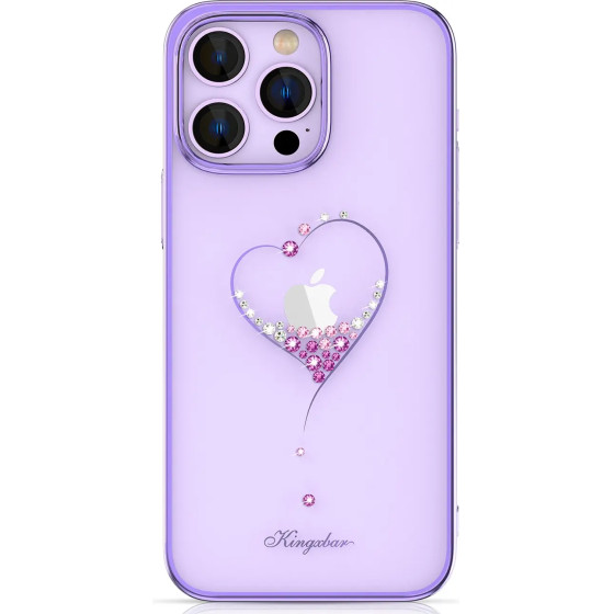 Kingxbar Silicone case with Swarovski crystals Wish Series for iPhone 14 Plus - purple - (Kingxbar iPhone 14 Plus Wish Series-Purple)