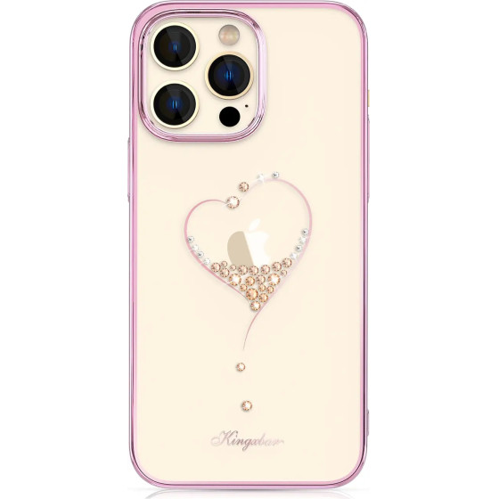 Kingxbar Silicone case with Swarovski Wish Series crystals for iPhone 14 Pro Max - pink - (Kingxbar iPhone 14 Pro Max Wish Series-Rose Gold)