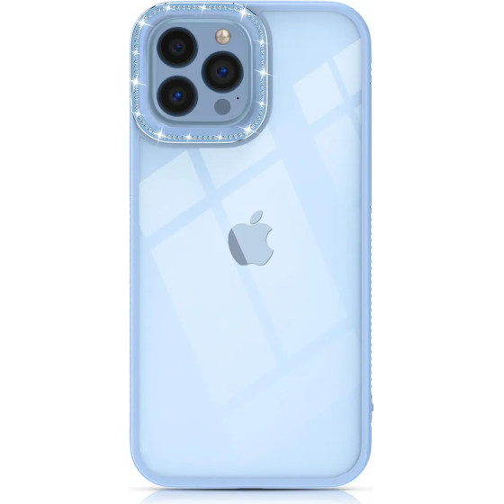Kingxbar Sparkle Series case iPhone 13 Pro with crystals back cover blue - (Kingxbar iPhone 13 Pro Sparkle Series-Blue (multi-color crystal))