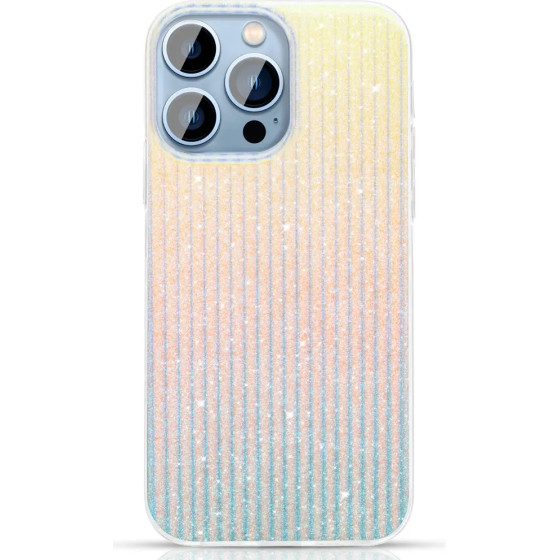 Kingxbar Travel Series luxurious elegant case for iPhone 13 Pro blue-orange (Clouds) - (Kingxbar IPhone 13 PRO Travel Series-Clouds)