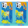 Kingxbar Watercolor Series color case for iPhone 12 Pro Max yellowblue - (Kingxbar iPhone 12 PRO MAX Watercolour Series-Yellow & Blue)