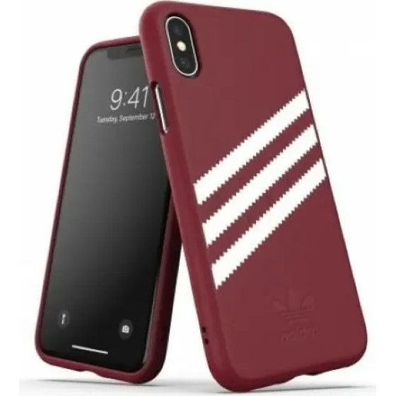 Adidas OR Molded PU Suede case for iPhone X / XS - burgundy - (KAT06272-0)