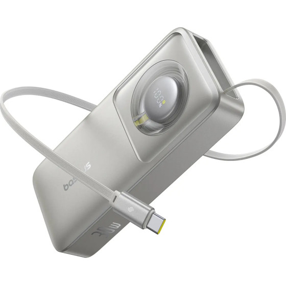 Baseus Free2Pull 10000mAh 30W powerbank with USB-C port and retractable USB-C cable - gray - (P10073701843-00)