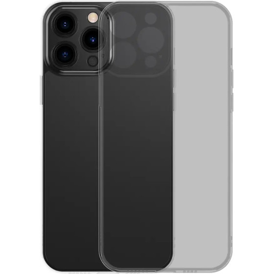 Baseus Frosted Glass Case Cover for iPhone 13 Pro Hard Cover with Gel Frame black - (ARWS000401)