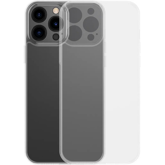 Baseus Frosted Glass Case Cover for iPhone 13 Pro Hard Cover with Gel Frame Transparent - (ARWS000702)