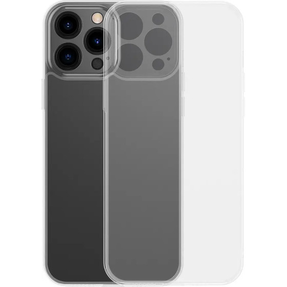 Baseus Frosted Glass Case Cover for iPhone 13 Pro Max Hard Cover with Gel Frame Transparent - (ARWS000202)