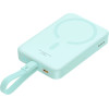 Baseus Magnetic Mini MagSafe 10000mAh 20W powerbank with built-in Lightning cable - blue + Simple Series USB-C - USB-C 60W 0.3m cable - (P10022109333-00)
