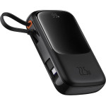 Baseus Qpow Pro+ 10000mAh 22.5W powerbank with built-in USB-C cable and display - black - (P10067101113-00)