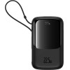 Baseus Qpow Pro+ 10000mAh 22.5W powerbank with built-in USB-C cable and display - black - (P10067101113-00)