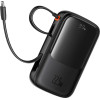 Baseus Qpow Pro+ 10000mAh 22.5W powerbank with built-in USB-C cable and display - black - (P10067101113-00)