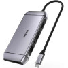 Choetech 9in1 multifunctional USB Type C HUB - 3x USB 3.2 Gen 1 / SD and TF memory card reader / HDMI 4K 30Hz / VGA Full HD 60Hz / USB Type C / RJ45 gray gray) - (HUB-M15)