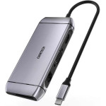Choetech 9in1 multifunctional USB Type C HUB - 3x USB 3.2 Gen 1 / SD and TF memory card reader / HDMI 4K 30Hz / VGA Full HD 60Hz / USB Type C / RJ45 gray gray) - (HUB-M15)