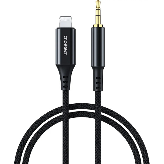 Choetech Lighting / mini jack 3.5mm cable 2 m - black - (AUX009)