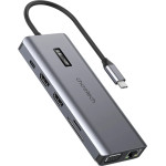 Choetech multifunctional HUB with display 12in1 USB-C to USB-C / USB-A / HDMI / VGA / AUX / SD / TF gray (HUB-M26) - (HUB-M26-V2)