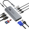 Choetech multifunctional HUB with display 12in1 USB-C to USB-C / USB-A / HDMI / VGA / AUX / SD / TF gray (HUB-M26) - (HUB-M26-V2)