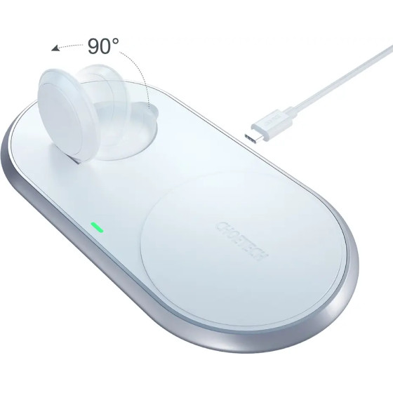 Choetech Qi 2in1 wireless charger for smartphones / Apple Watch with stand (MFI) USB Type C white (T317) - (Choetech T317 2in1 Fast Wireless Charger with Stand for Apple Watch White)