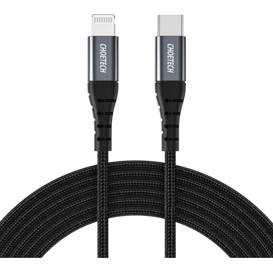 Choetech USB-C / Lightning MFi cable, 1.2m long - black - (IP0039)