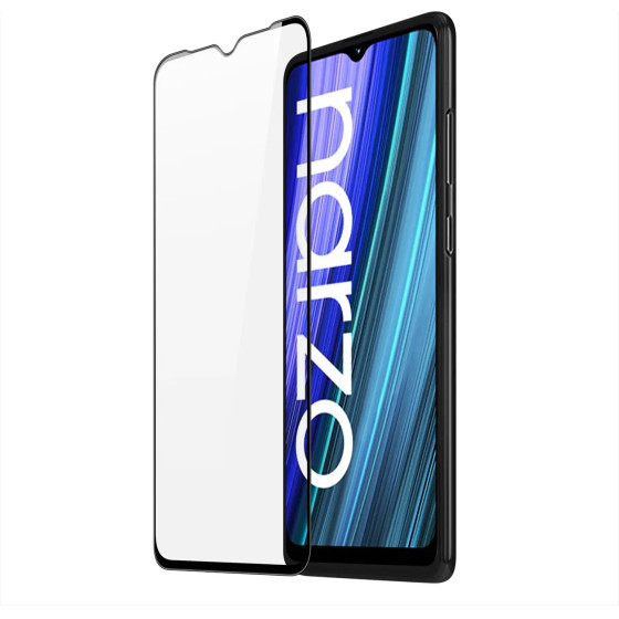 Dux Ducis 9D Tempered Glass 9H Full Screen Tempered Glass with Realme Narzo 50A frame black (case friendly) - (Dux Ducis Tempered Glass-9D OPPO Realme Narzo 50A Black)