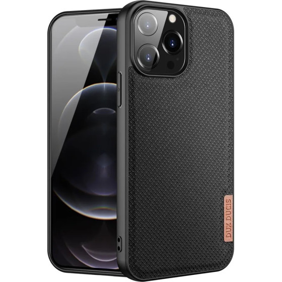 Dux Ducis Fino case covered with nylon material for iPhone 13 Pro Max black - (Dux Ducis Fino iPhone 13 Pro Max Black)