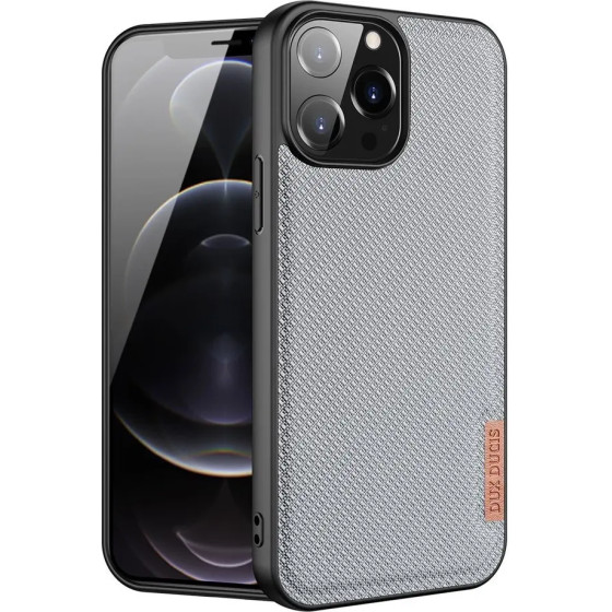 Dux Ducis Fino case covered with nylon material for iPhone 13 Pro Max gray - (Dux Ducis Fino iPhone 13 Pro Max Crystal Blue)