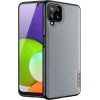 Dux Ducis Fino case covered with nylon material for Samsung Galaxy A22 4G gray - (Dux Ducis Fino Samsung A22 4G Euro blue)