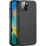 Dux Ducis Grit Leather Case for iPhone 14 Plus Elegant Faux Leather Cover (MagSafe Compatible) Black - (Dux Ducis Grit Apple iPhone 14 Plus(6.7) Black)