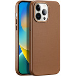 Dux Ducis Grit Leather Case for iPhone 14 Pro Max Elegant Faux Leather Cover (MagSafe Compatible) Brown - (Dux Ducis Grit Apple iPhone 14 Pro Max(6.7) Brown)