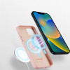 Dux Ducis Grit Leather Case for iPhone 14 Plus Elegant Faux Leather Cover (MagSafe Compatible) Pink - (Dux Ducis Grit Apple iPhone 14 Plus(6.7) Pink)