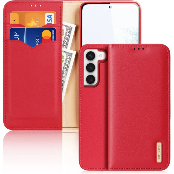 Dux Ducis Hivo case Samsung Galaxy S23+ flip cover wallet stand RFID blocking red - (Dux Ducis Hivo Samsung S23 Plus Red)