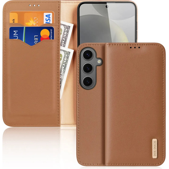 Dux Ducis Hivo case with flap and RFID blocker for Samsung Galaxy S24+ - brown - (Dux Ducis Hivo Samsung S24 Plus Brown)