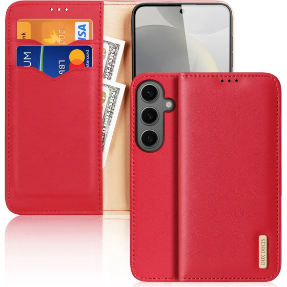 Dux Ducis Hivo case with flap and RFID blocker for Samsung Galaxy S24+ - red - (Dux Ducis Hivo Samsung S24 Plus Red)