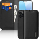 Dux Ducis Hivo iPhone 16 Pro Case with Flip and RFID Protection - Black - (DUX DUCIS Hivo Apple iPhone 16 Pro Black)