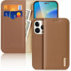 Dux Ducis Hivo Leather Flip Cover Genuine Leather Wallet for Cards and Documents iPhone 14 Pro Brown - (Dux Ducis Hivo Apple iPhone 14 Pro Brown)