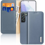 Dux Ducis Hivo Leather Flip Cover Genuine Leather Wallet For Cards And Documents Samsung Galaxy S22 + (S22 Plus) Blue - (Dux Ducis Hivo Samsung S22 Plus Blue)