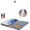Dux Ducis Hivo Leather Flip Cover Genuine Leather Wallet For Cards And Documents Samsung Galaxy S22 + (S22 Plus) Blue - (Dux Ducis Hivo Samsung S22 Plus Blue)