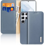 Dux Ducis Hivo Leather Flip Cover Genuine Leather Wallet For Cards And Documents Samsung Galaxy S22 Ultra Blue - (Dux Ducis Hivo Samsung S22 Ultra Blue)