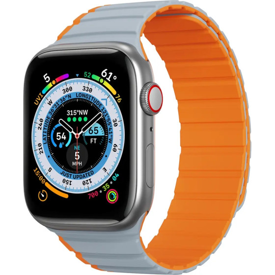 Dux Ducis Magnetic Apple Watch SE, 9, 8, 7, 6, 5, 4, 3, 2, 1 (41, 40, 38 mm) Strap (LD Version) - gray-orange - (Dux Ducis Strap (LD Version) Apple Apple Watch 38/40/41MM GreyOrange)